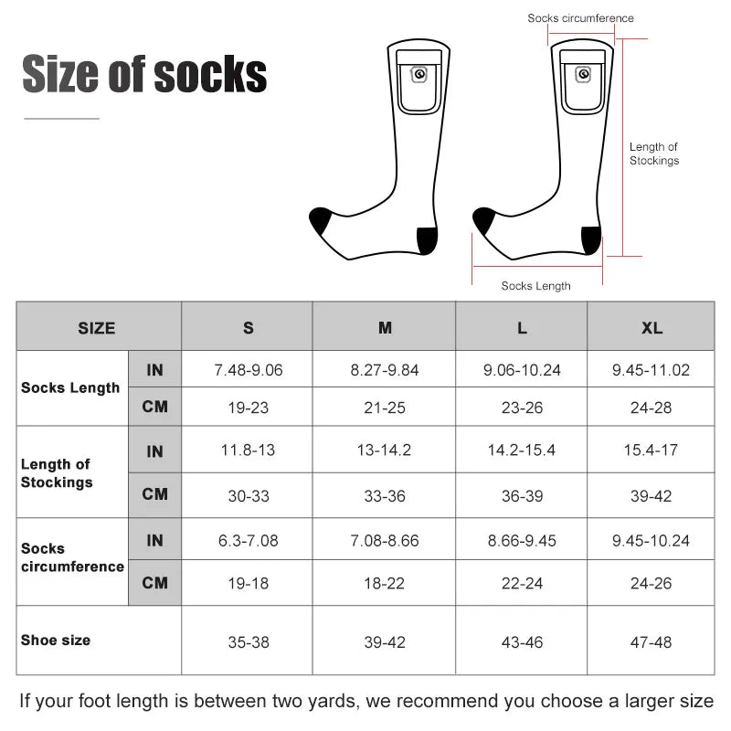 Rechargeable Heated Socks for Men and Women