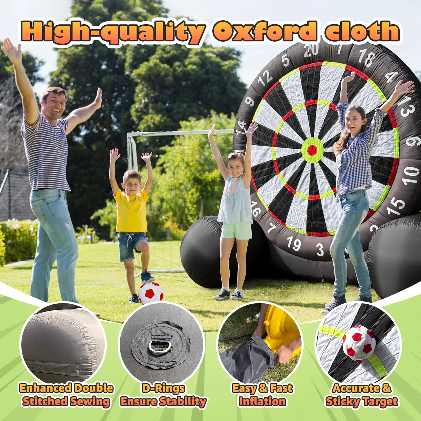 VANCEN Giant Outdoor Inflatable Soccer Darts Board With Blower