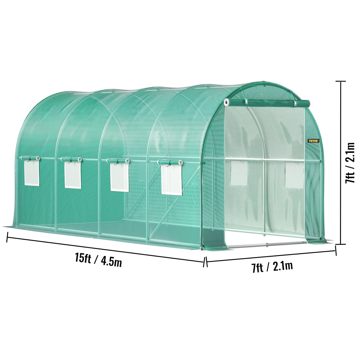 VEVOR Walk-In Tunnel Greenhouse With Galvanized Frame And Waterproof Cover