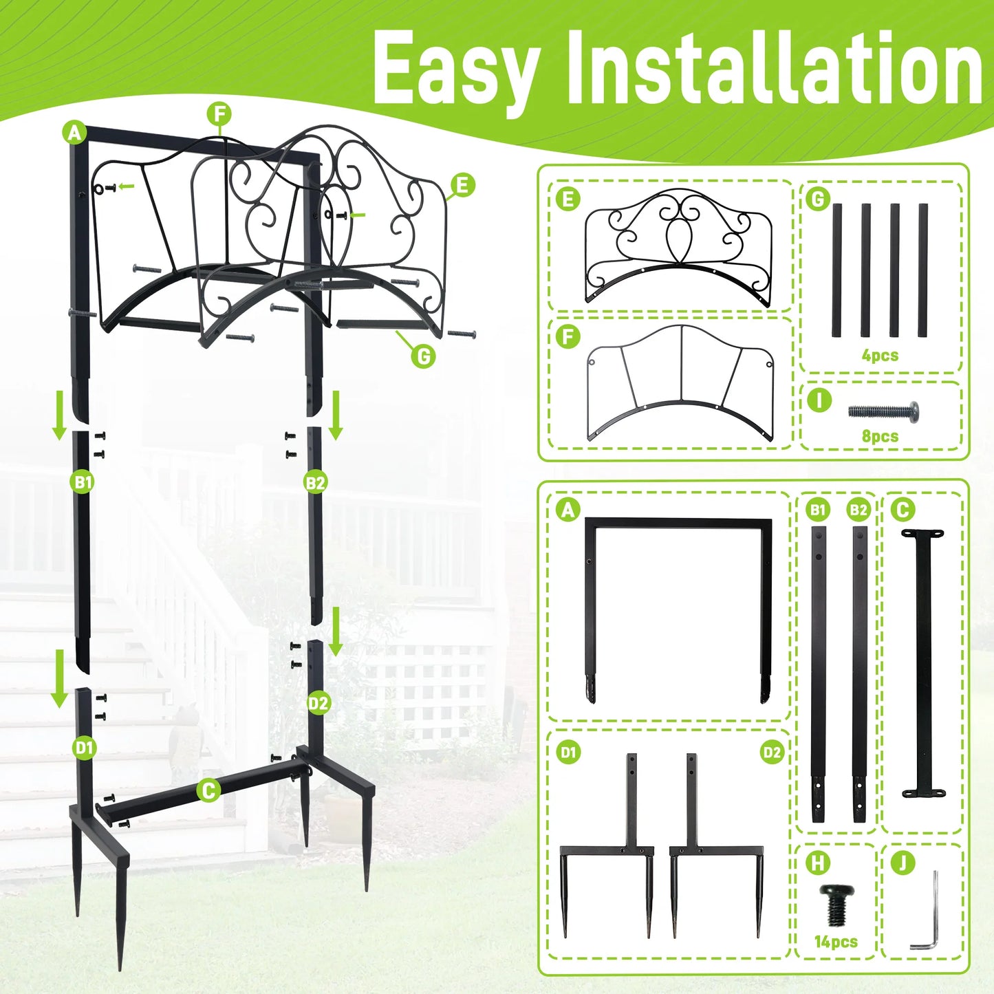 Gayuteay Garden Hose Holder Heavy Duty Freestanding Metal Stand
