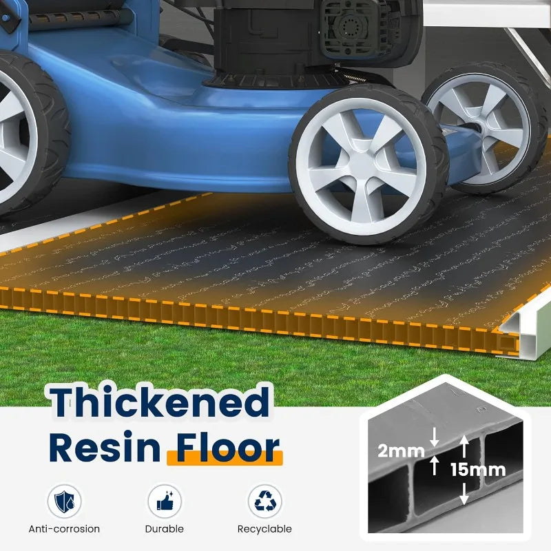 Outdoor Resin Storage Shed With Floor And Lockable Door