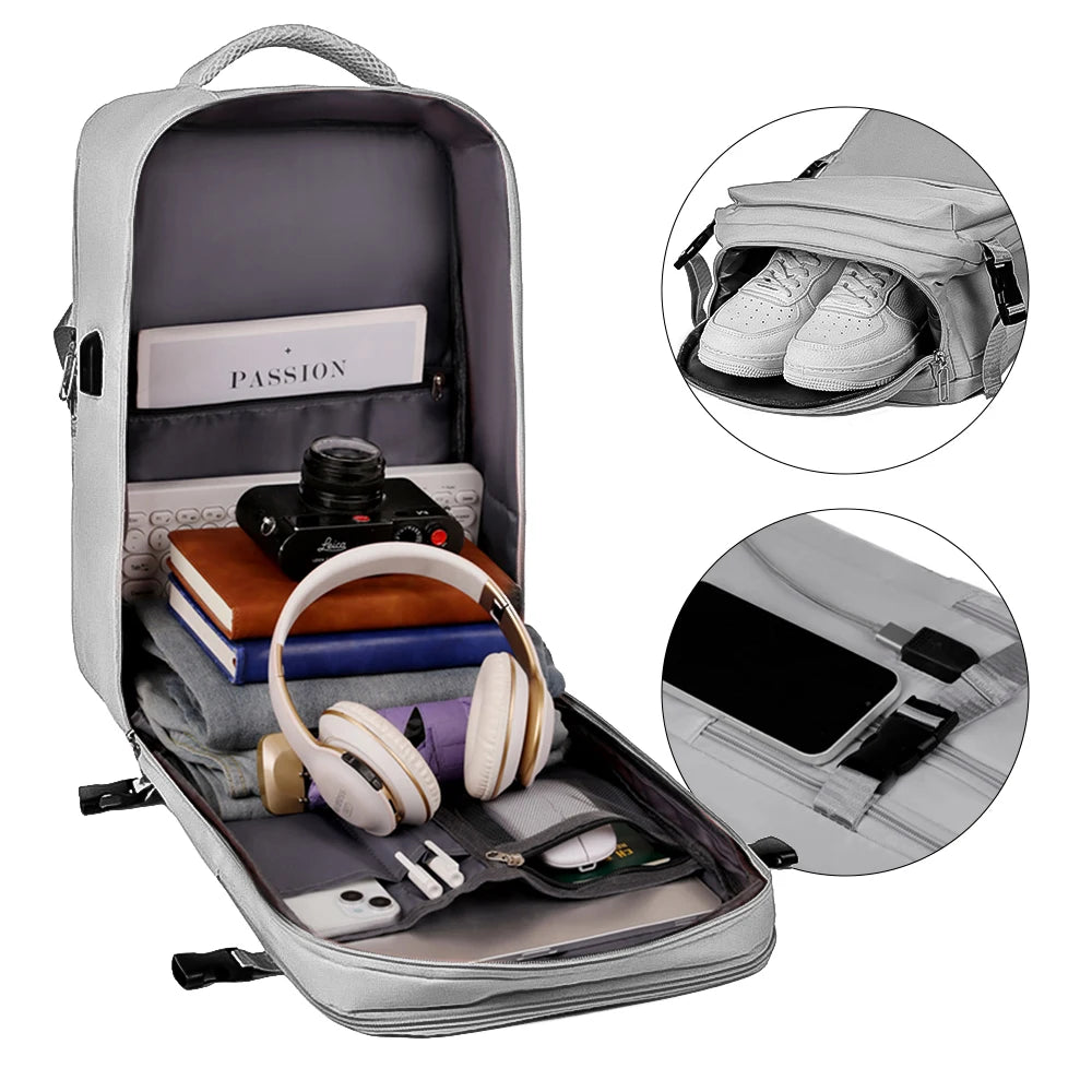 Unisex Backpack USB Port TSA Lock