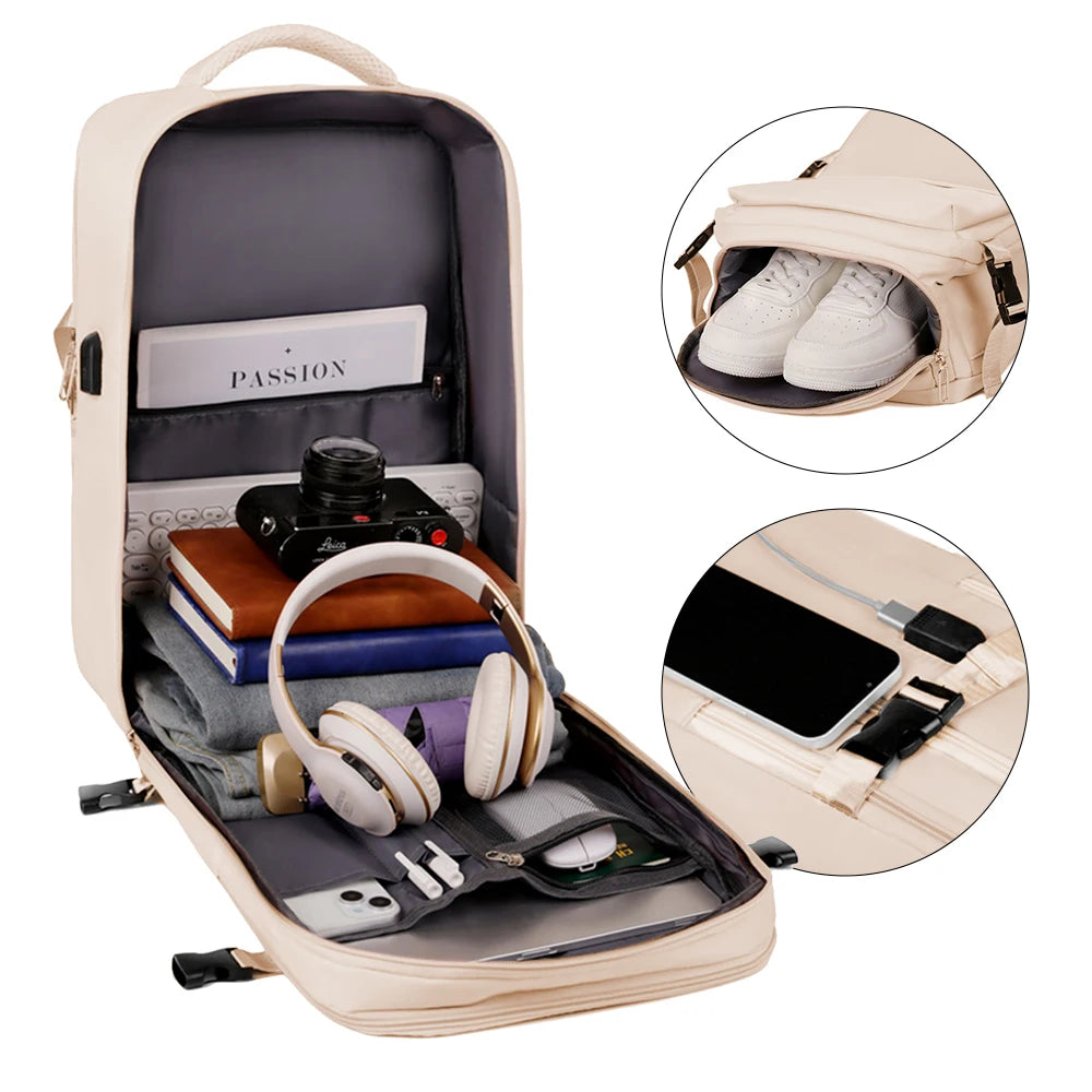 Unisex Backpack USB Port TSA Lock