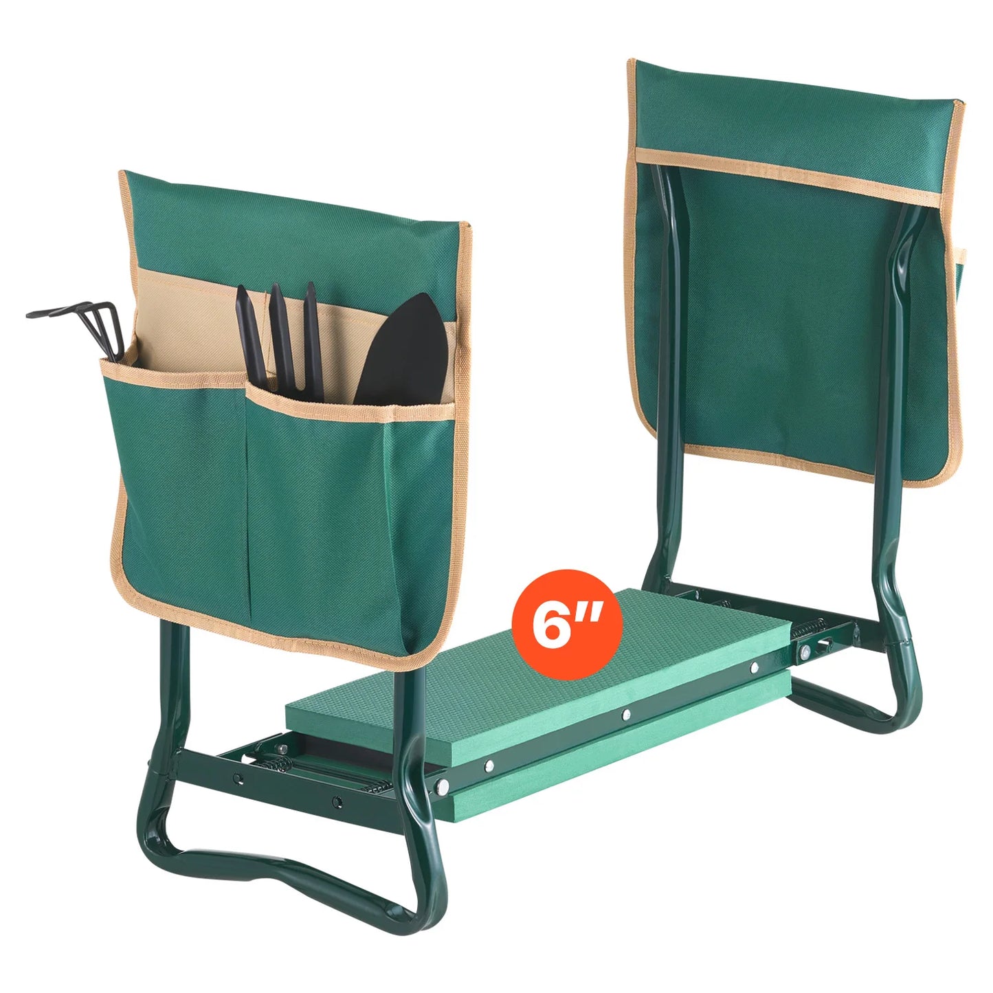 SucceBuy Garden Kneeler And Seat Folding Stool With Tool Bags