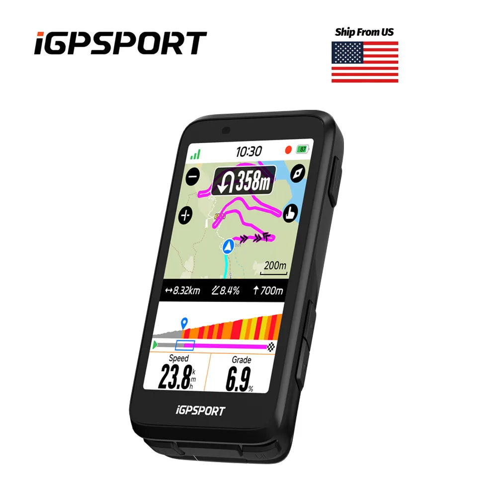 iGPSPORT BiNavi Touchscreen Bicycle GPS Computer With Map Navigation