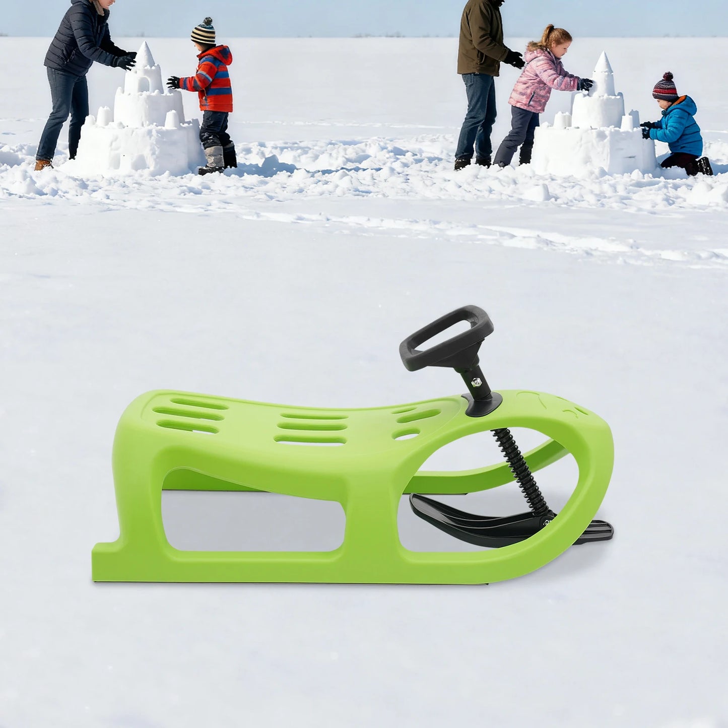 Snow Sled 100kg Load Bearing Single Rider Sleigh