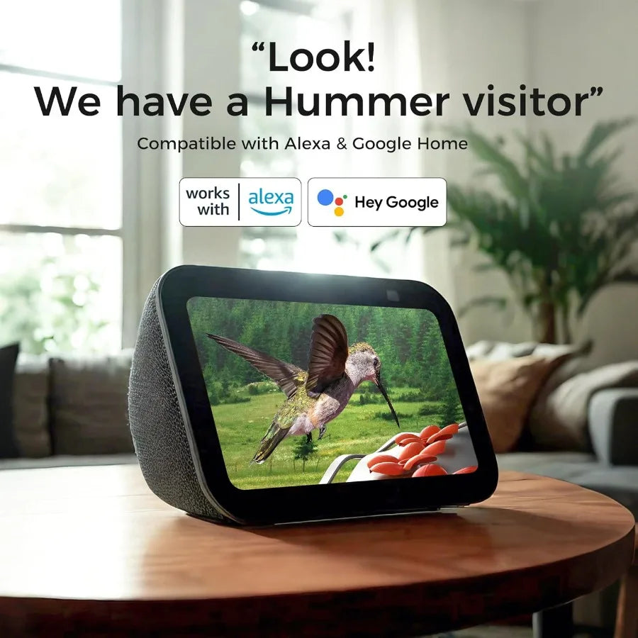 Glass Smart Hummingbird Feeder With Camera AI Identify And Water Detection