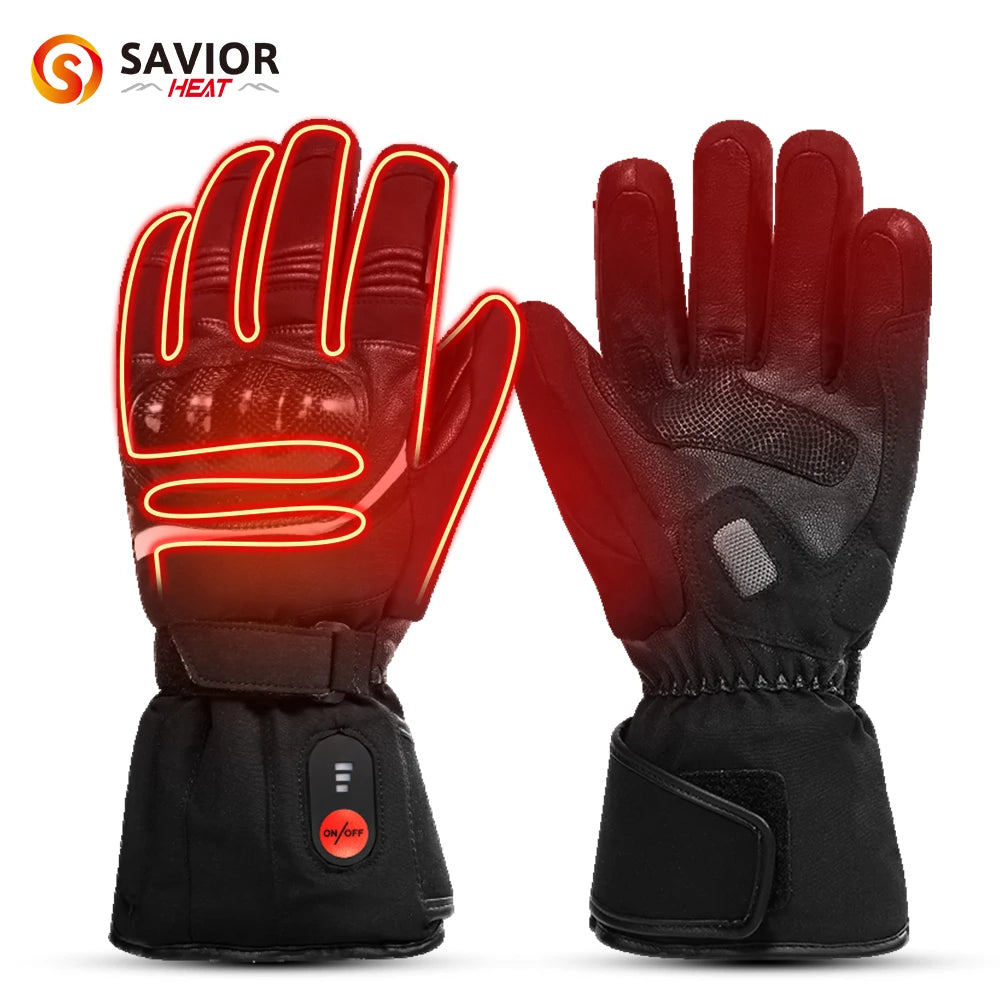 Savior Heat Heated Motorcycle Gloves Waterproof With Battery
