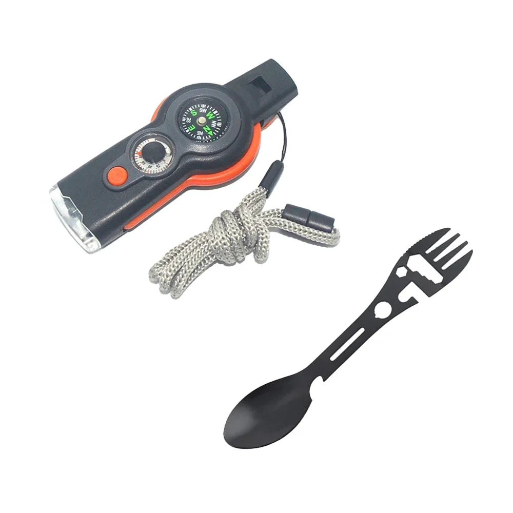 Electric Seven In One Multifunctional Whistle Compass Knife Survival Tool