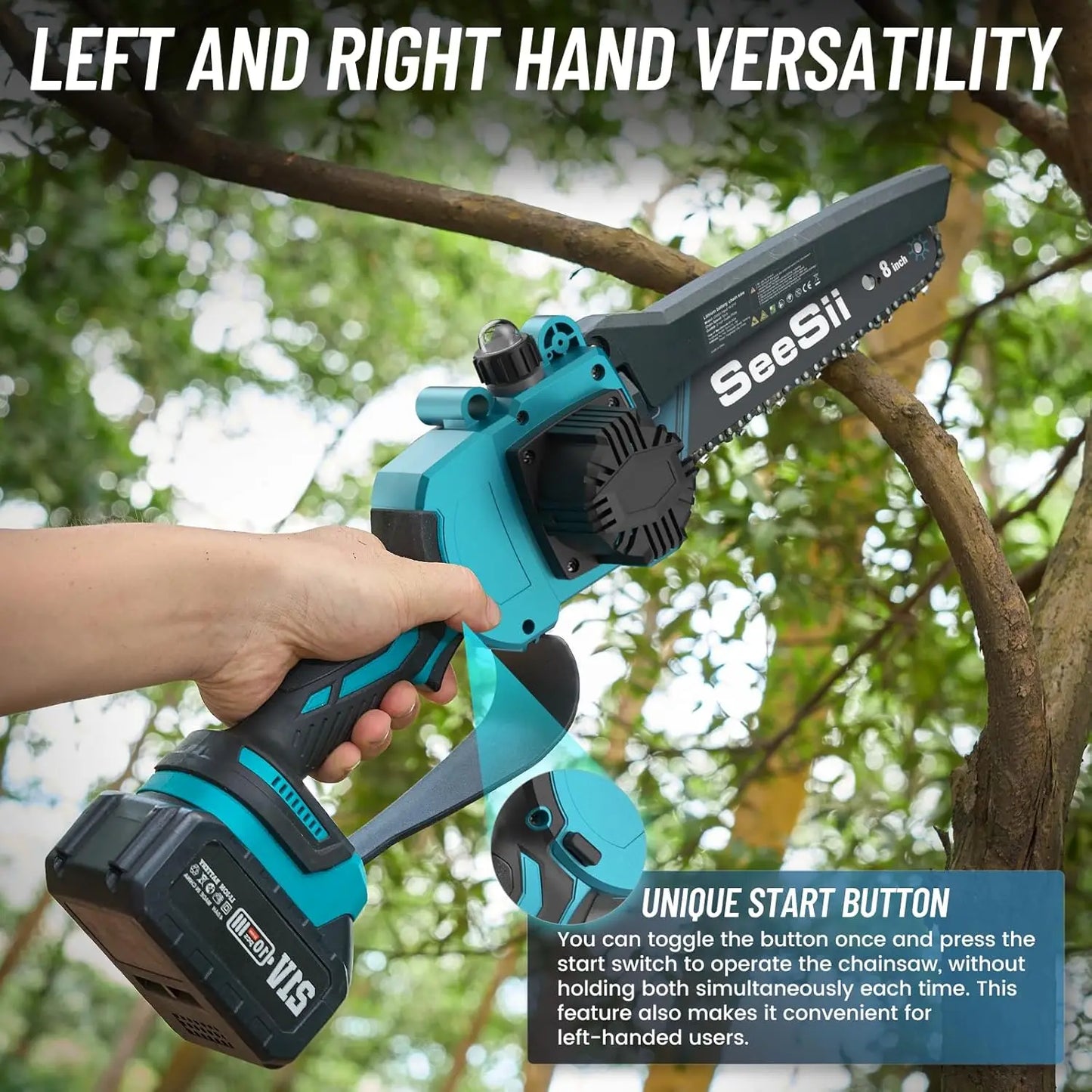 SeeSii 2 In 1 Brushless Cordless Pole Saw Chainsaw
