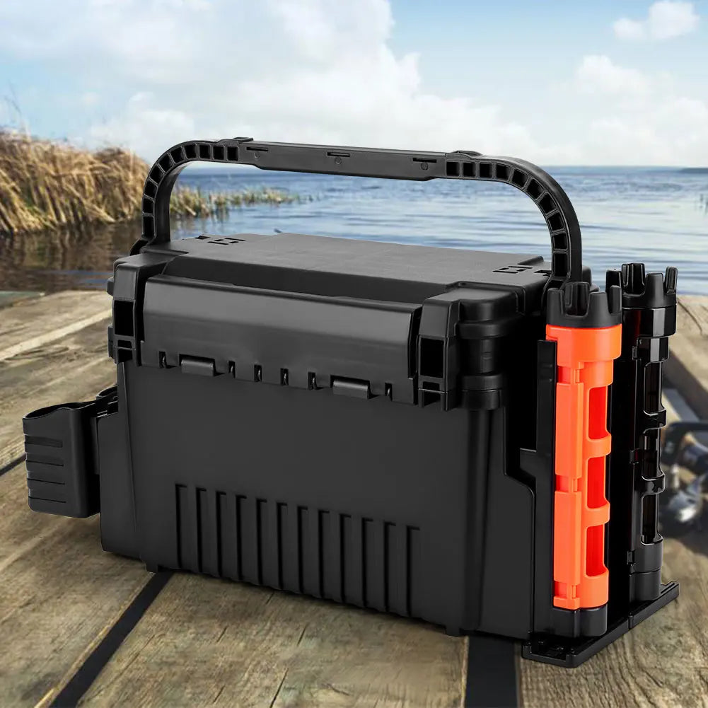 Two Tier Fishing Tackle Box With Large Capacity Organizer
