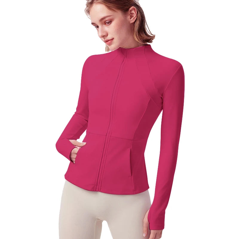 Women's Lightweight Yoga Jacket With Zipper Pockets