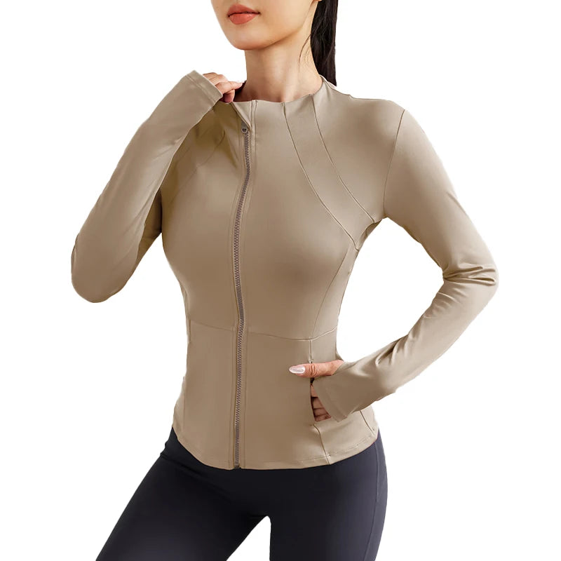Women's Lightweight Yoga Jacket With Zipper Pockets