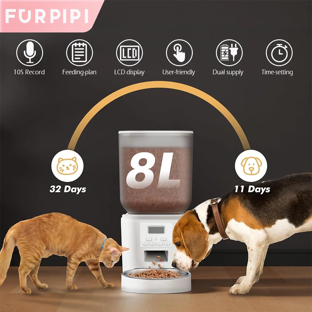 Furpipi Automatic Pet Feeder Cat Dog Food Dispenser