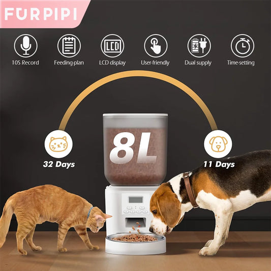 Furpipi Automatic Pet Feeder Cat Dog Food Dispenser