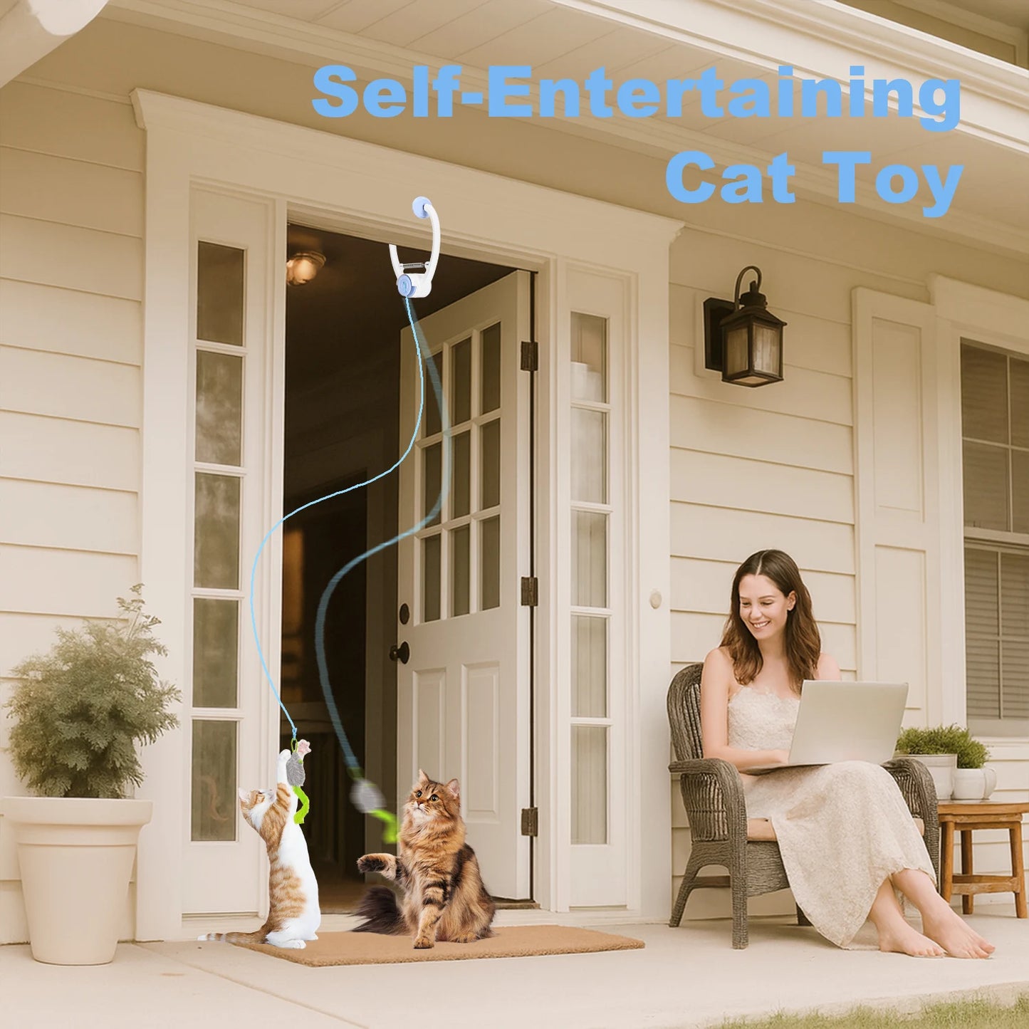 Cityflee USB Rechargeable Electric Door Hanging Cat Toy Interactive