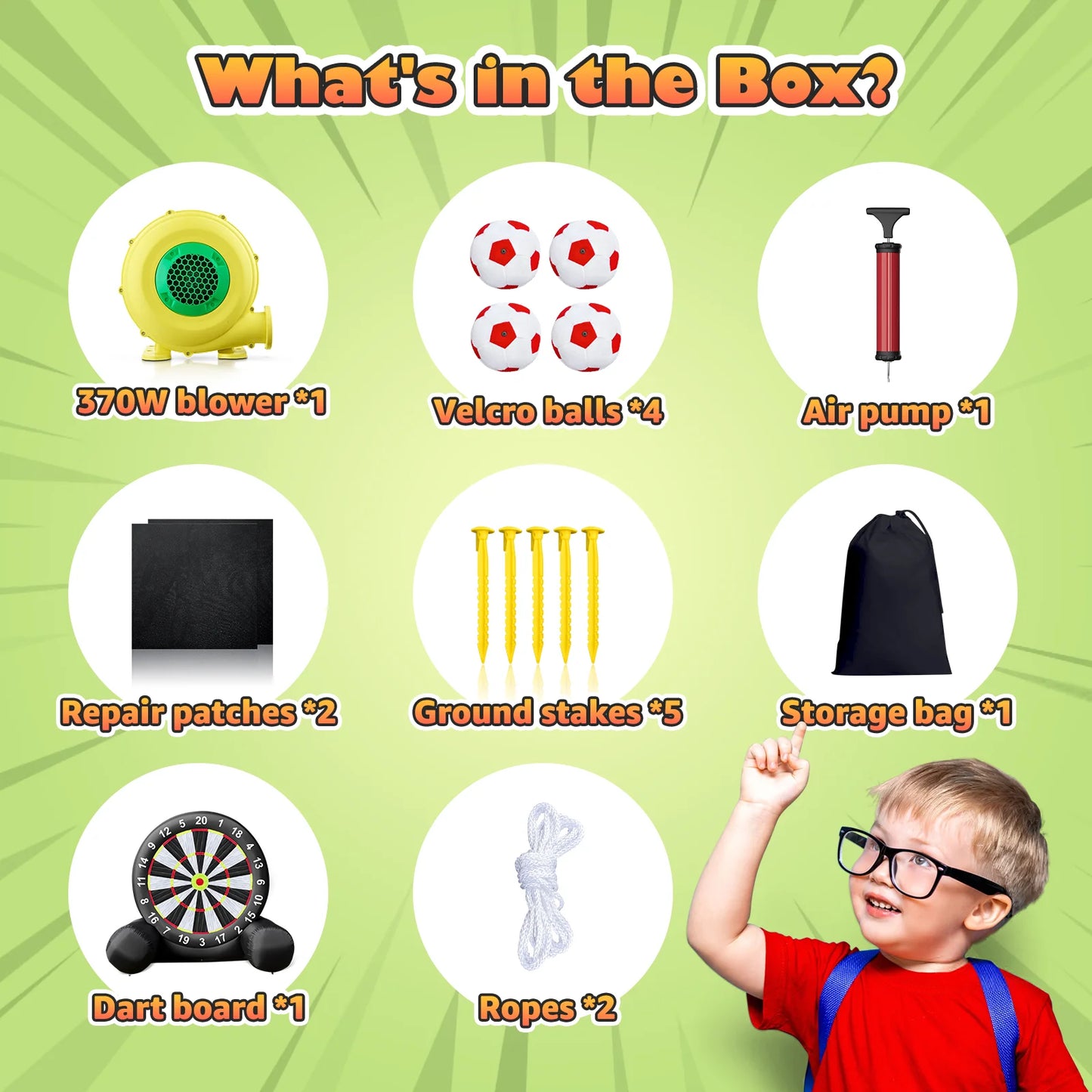 VANCEN Giant Outdoor Inflatable Soccer Darts Board With Blower