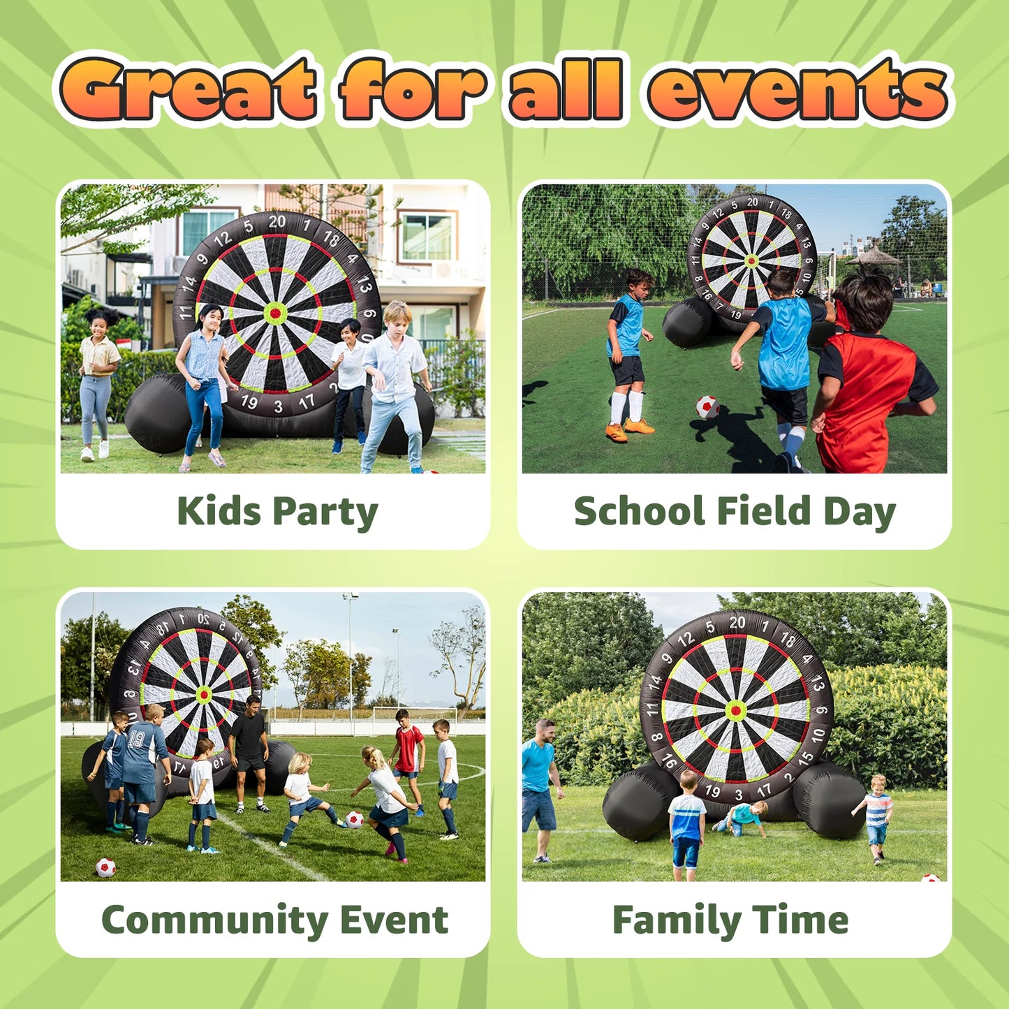 VANCEN Giant Outdoor Inflatable Soccer Darts Board With Blower