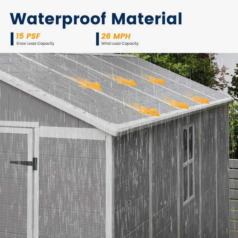 Outdoor Resin Storage Shed With Floor And Lockable Door