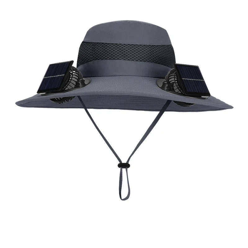 Shunmaii Solar Dual Fan Hat Anti UV USB Charging Outdoor Sun Hat