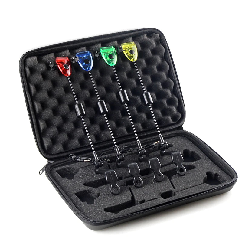 JSFUN LED Fishing Swingers Set With Zipped Case Bite Indicator