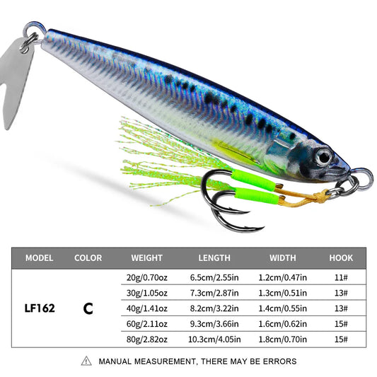 3D Printed Fast Sinking Metal Jig Lure For Saltwater