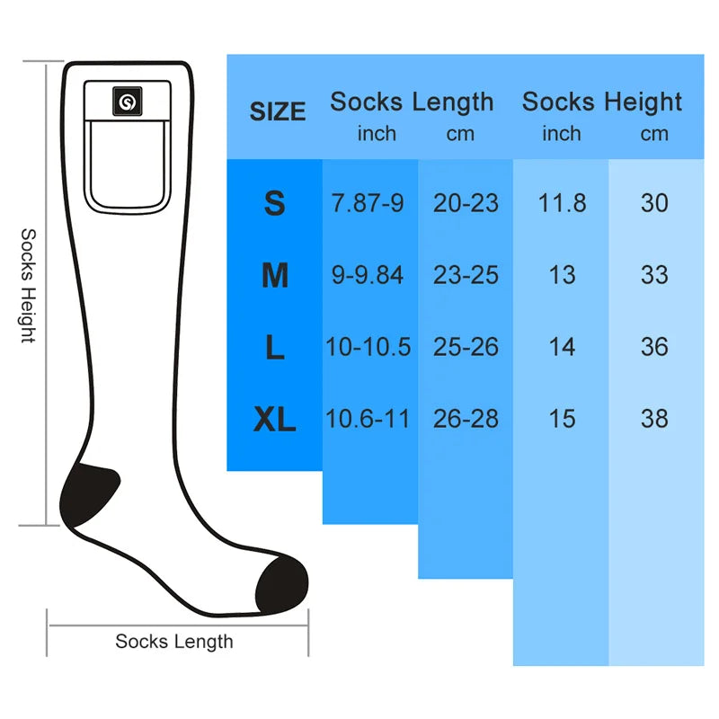 Electric Heated Socks With 3 Temperature Levels