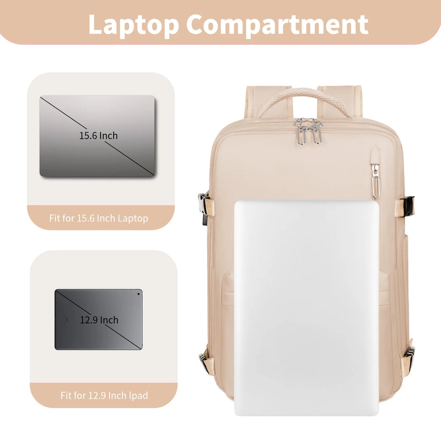 Unisex Backpack USB Port TSA Lock