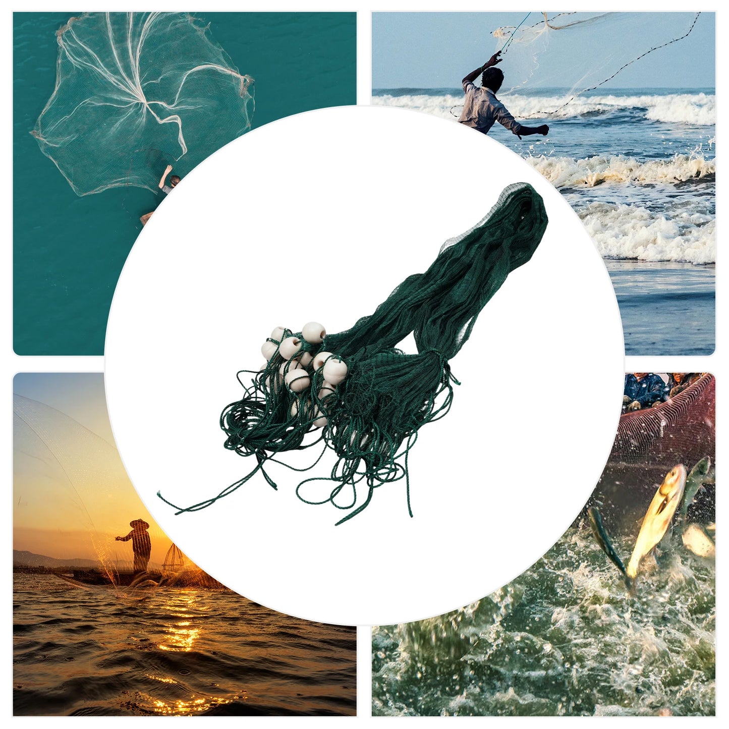 Bymaocar Fishing Net With Weights And Floats For Minnows