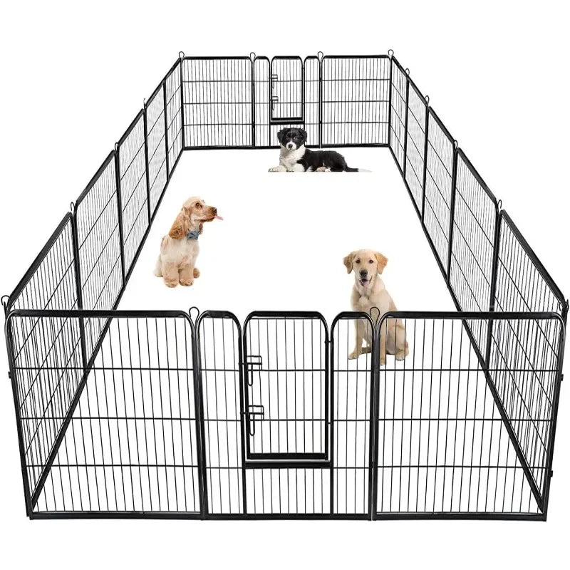 BestPet Dog Playpen Outdoor Metal Exercise Pen With Doors