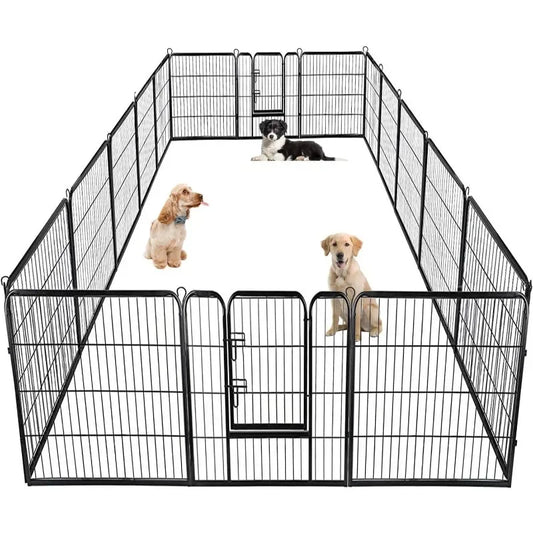 BestPet Dog Playpen Outdoor Metal Exercise Pen With Doors
