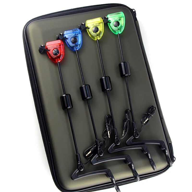 JSFUN LED Fishing Swingers Set With Zipped Case Bite Indicator