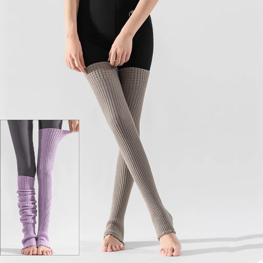 Guangdong Winter Yoga Leg Warmers Thigh High Socks