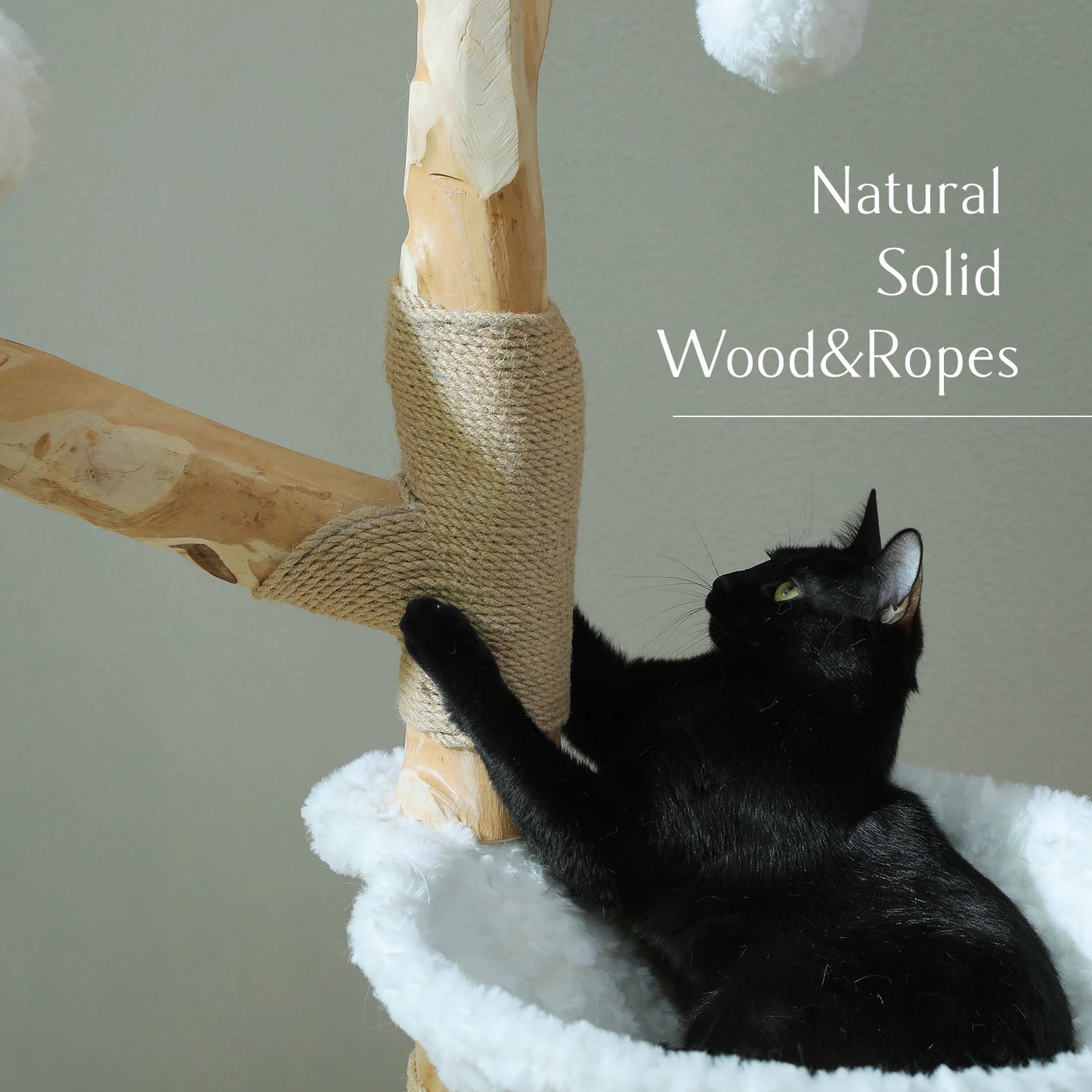 PAWZ Road Cat Tree Tower With Sisal Scratching Post And Wicker Basket Bed