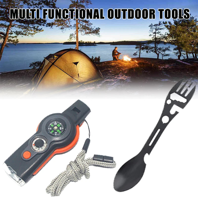 Electric Seven In One Multifunctional Whistle Compass Knife Survival Tool