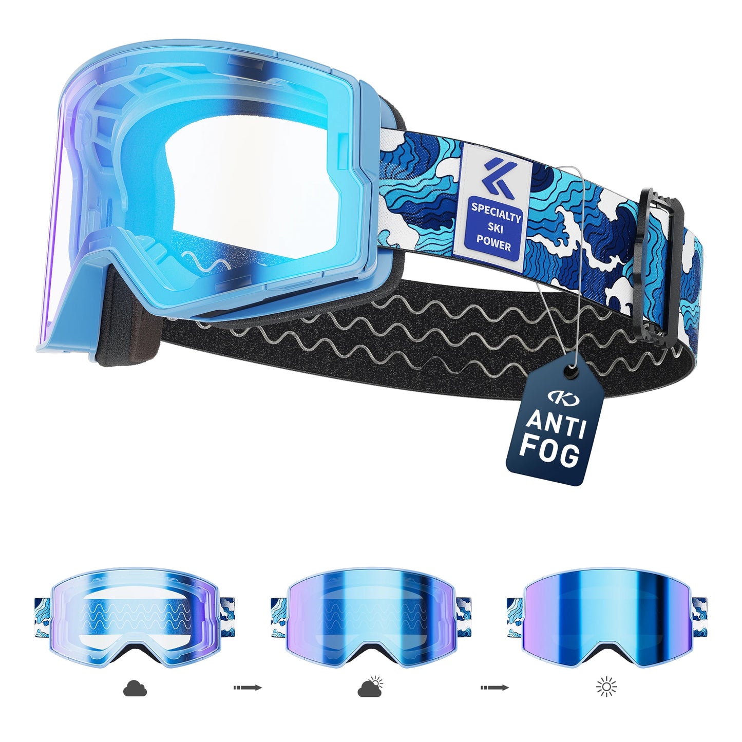 Anti-Fog Ski Goggles