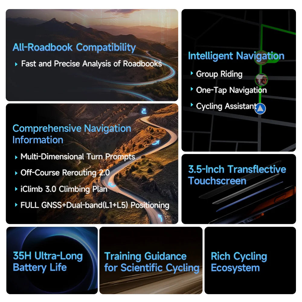iGPSPORT BiNavi Touchscreen Bicycle GPS Computer With Map Navigation
