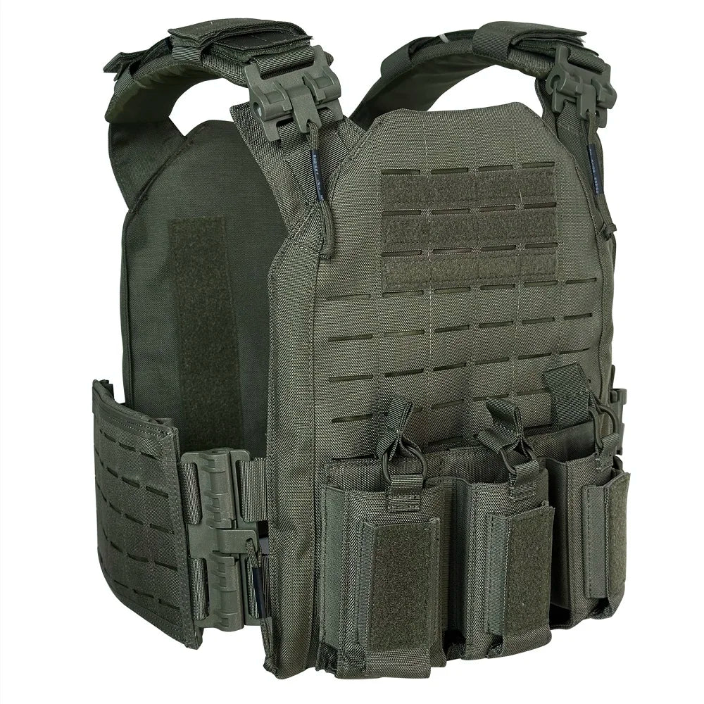 Nylon Tactical Vest With Quick Release And Double Magazine Pouches