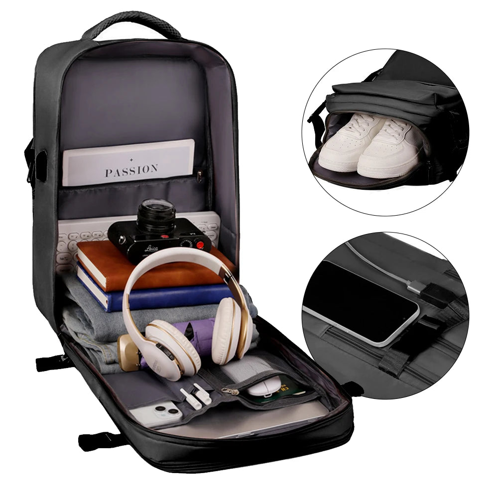 Unisex Backpack USB Port TSA Lock