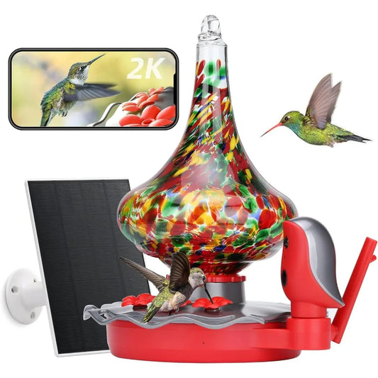Glass Smart Hummingbird Feeder With Camera AI Identify And Water Detection