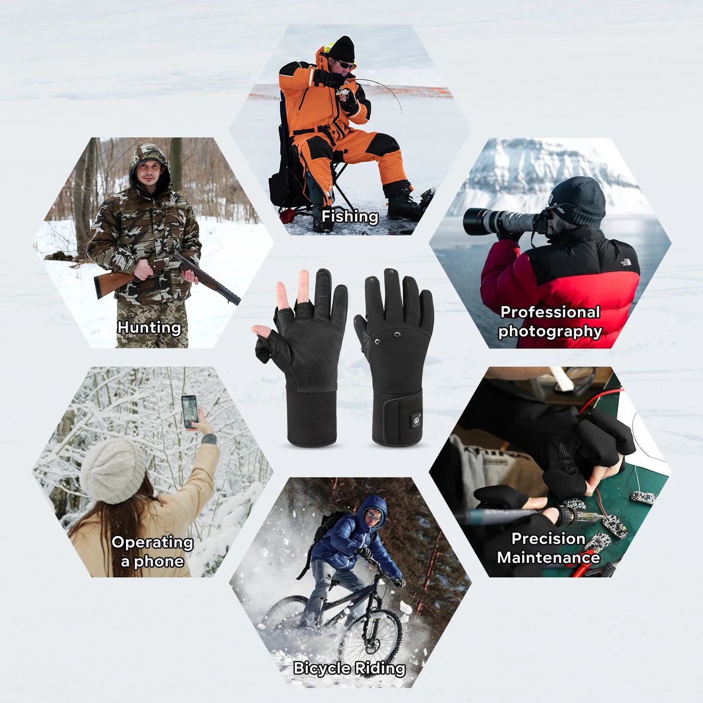 Waterproof Heated Fishing Gloves