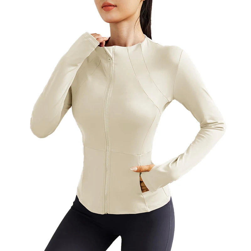 Women's Lightweight Yoga Jacket With Zipper Pockets