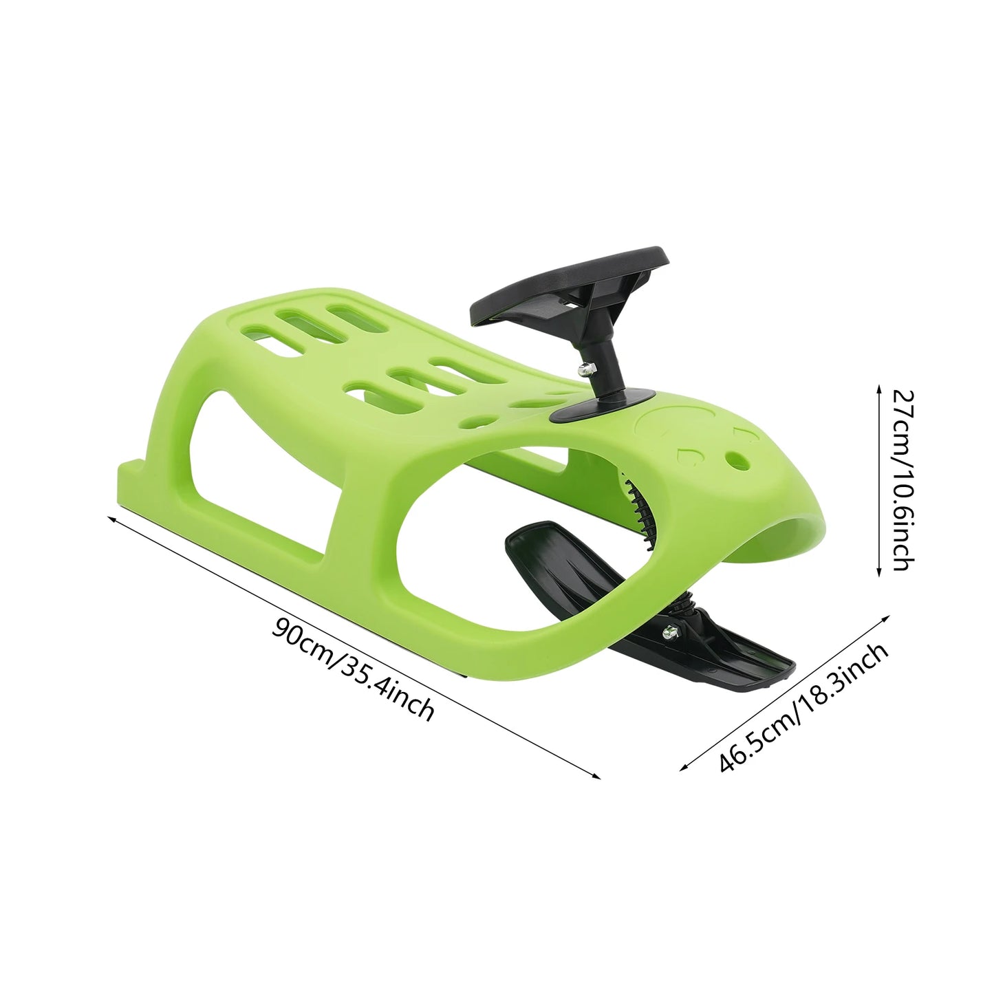 Snow Sled 100kg Load Bearing Single Rider Sleigh