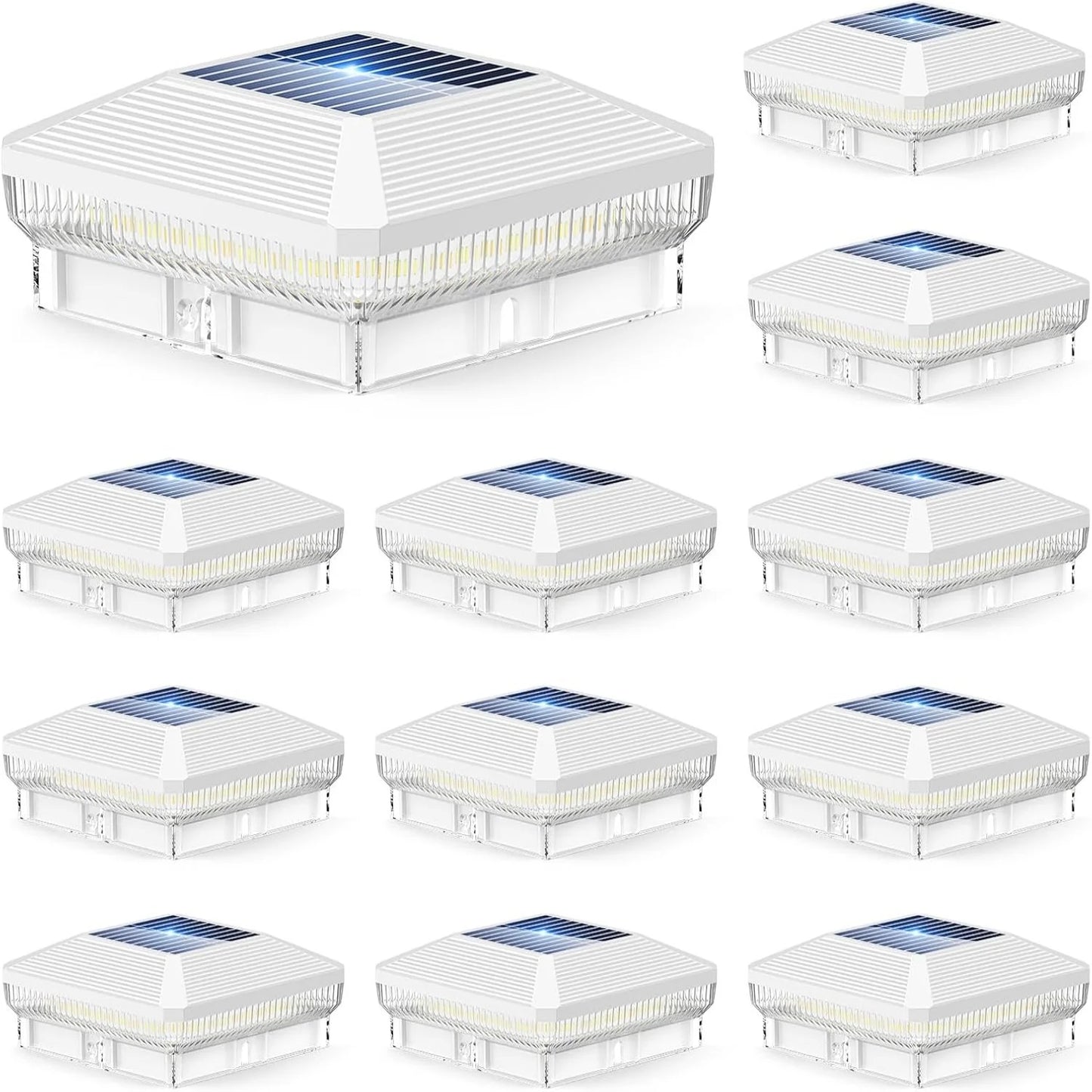 KPSTEK Solar Post Cap Lights For Wood And Vinyl Posts LED