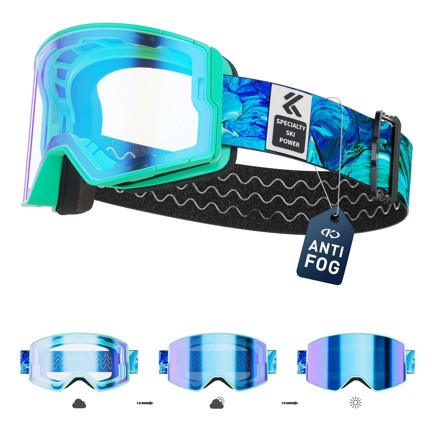 Anti-Fog Ski Goggles