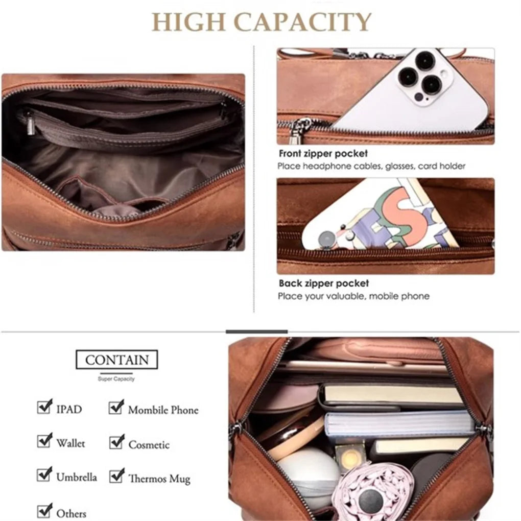 Daily Adventure Supplies PU Leather Durable Backpack Purse