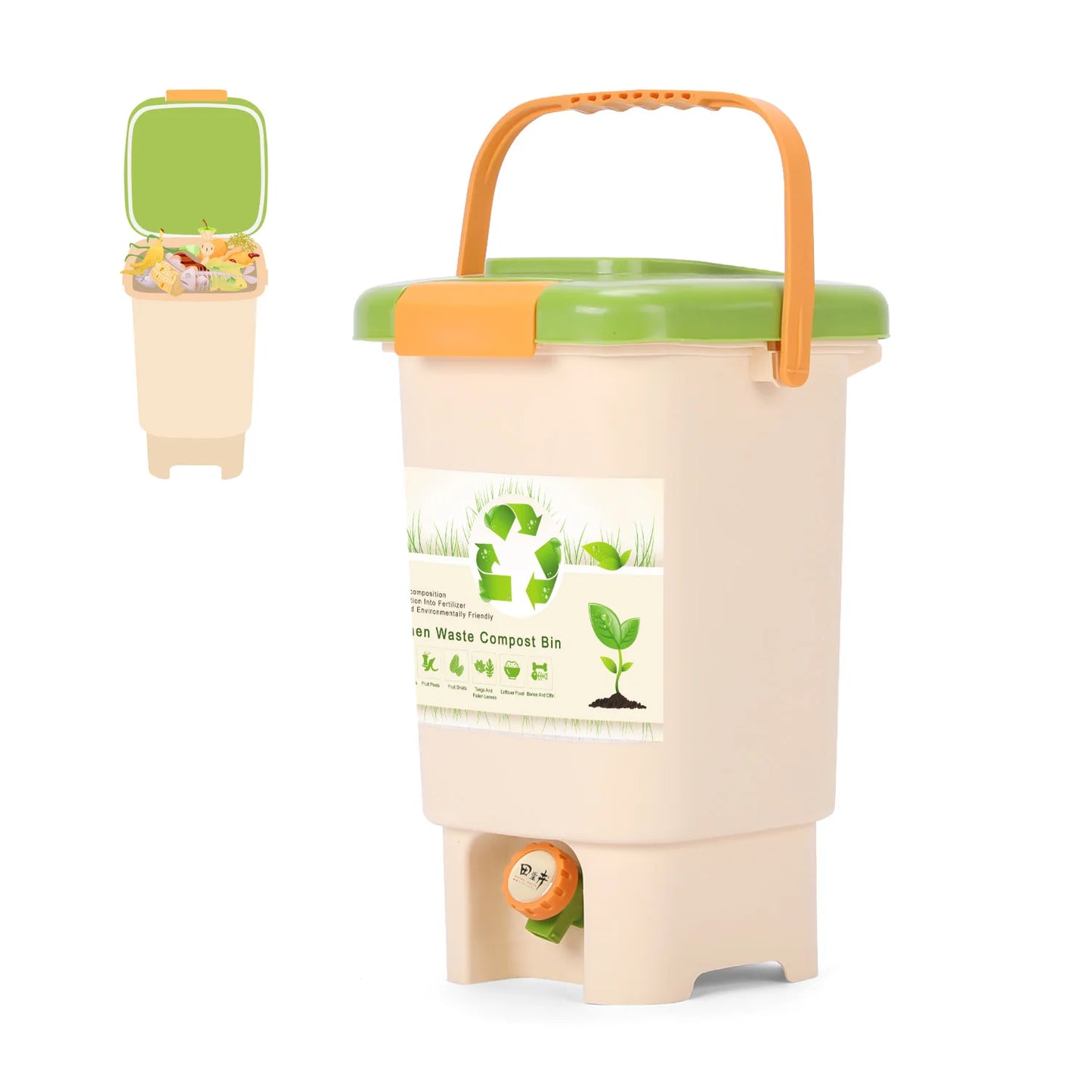 Wedyvko Compost Bin Recycle Aerated Kitchen Waste Container