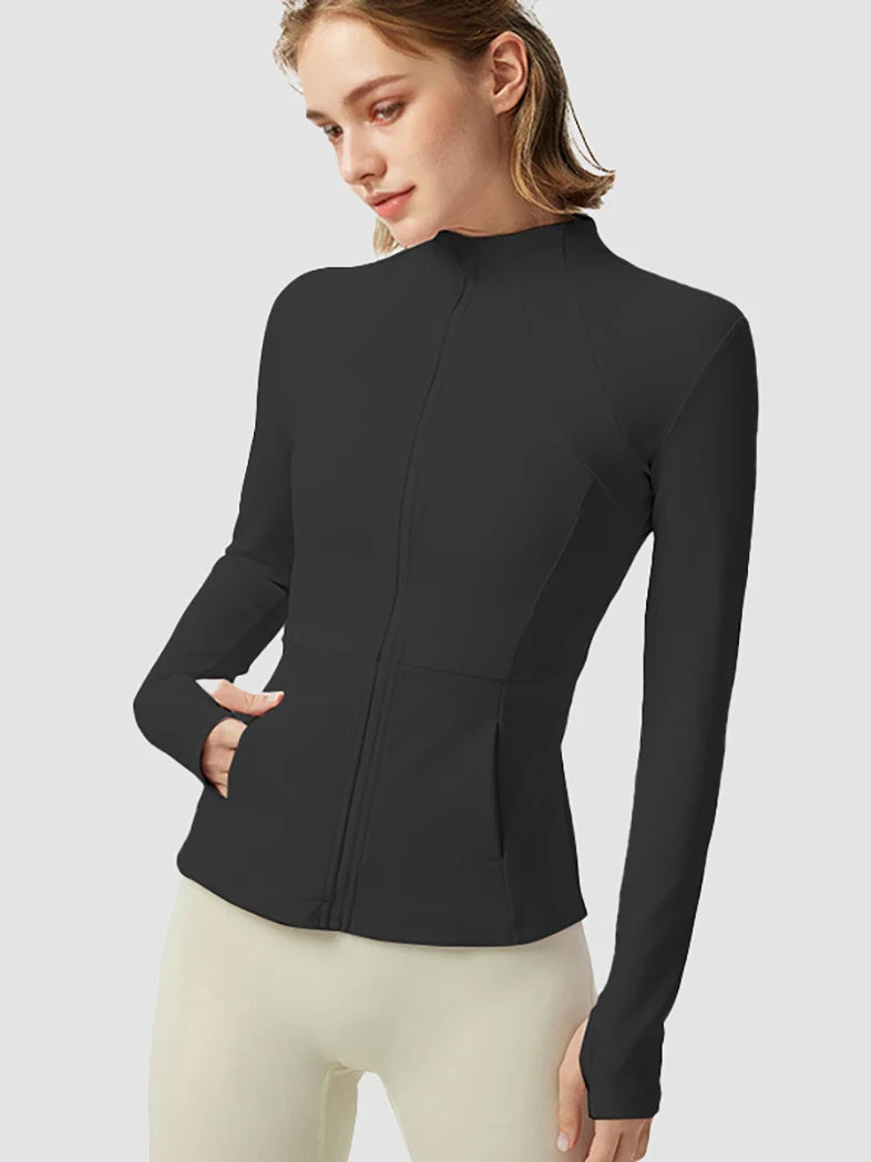 Women's Lightweight Yoga Jacket With Zipper Pockets