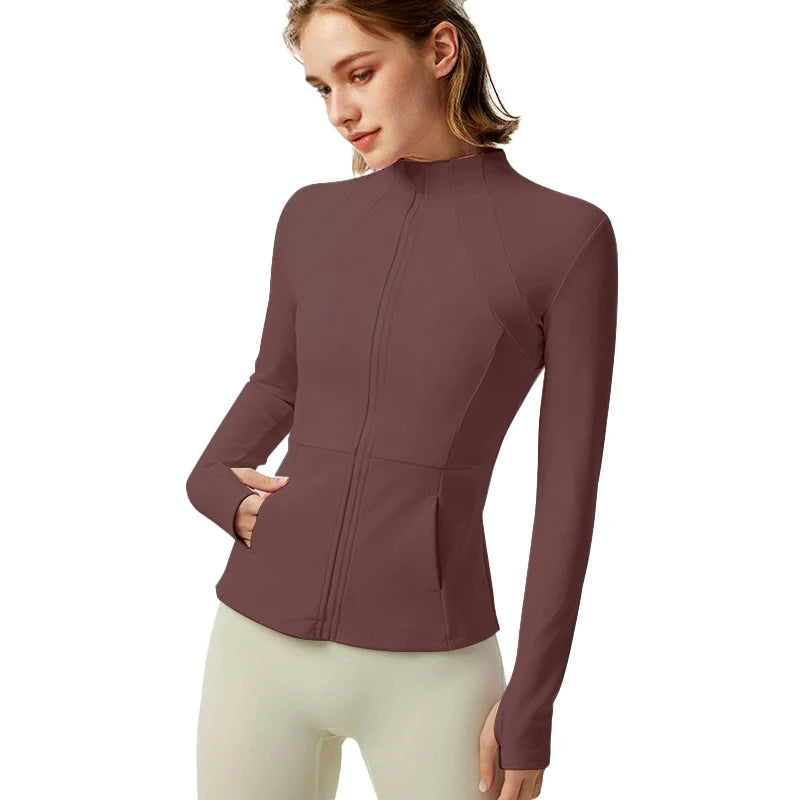 Women's Lightweight Yoga Jacket With Zipper Pockets