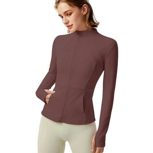 Women's Lightweight Yoga Jacket With Zipper Pockets